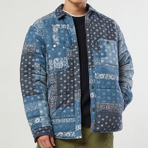 Bdg Bandana Quilted Shacket Blue 
